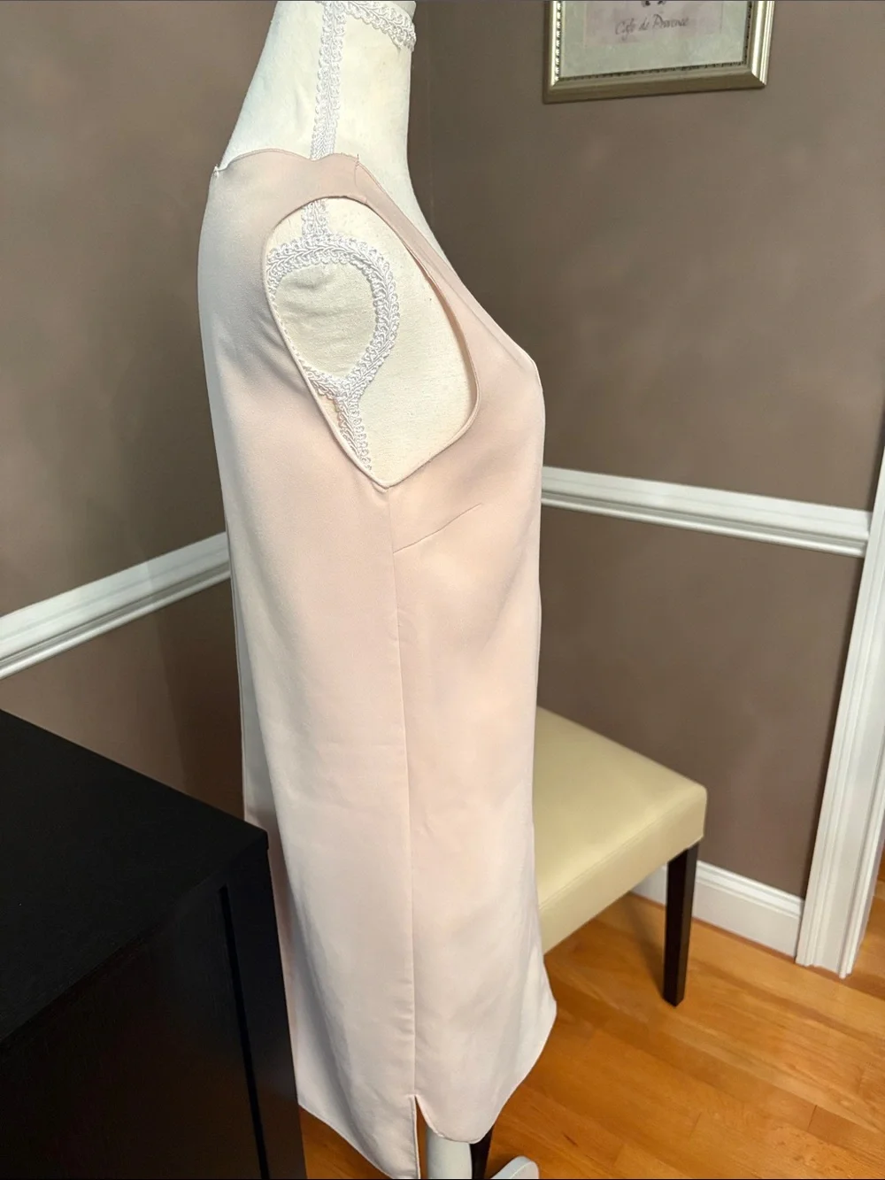 Zara Pale Blush V-Neck Mini Dress - Picture 2 of 6